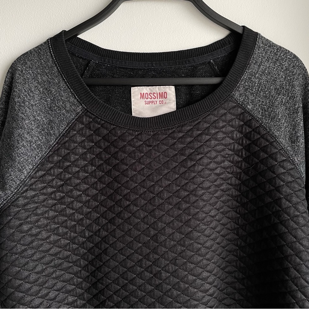 💗 MOSSIMO SUPPLY Co. Charcoal Quilted Crewneck Sweatshirt - Picture 2 of 10